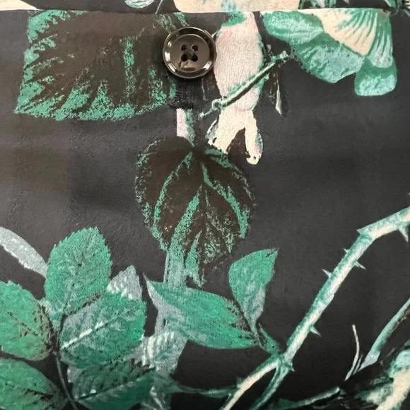 Banana Republic Silky Tropical Floral Navy Blue Pink Avery Pants Sz 4 NWT - Picture 3 of 12